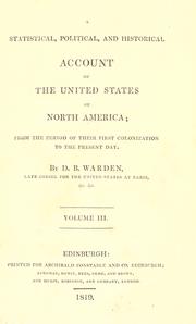Cover of: A statistical, political, and historical account of the United States of North America by David Bailie Warden