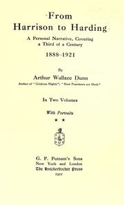Cover of: From Harrison to Harding by Arthur Wallace Dunn