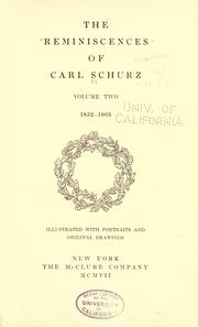 Cover of: The reminiscences of Carl Schurz by Carl Schurz