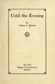 Cover of: Until the evening