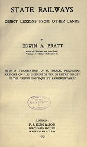 Cover of: State railways by Pratt, Edwin A., Pratt, Edwin A.