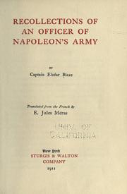 Cover of: Recollections of an officer of Napoleon's army