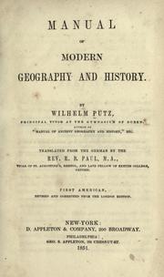 Cover of: Manual of modern geography and history.