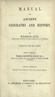 Cover of: Manual of ancient geography and history