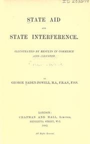 Cover of: State aid and state interference: Illustrated by results in commerce and industry.