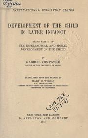 Cover of: intellectual and moral development of the child.