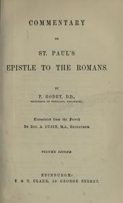 Cover of: Commentary on St. Paul's Epistle to the Romans. by Frédéric Louis Godet