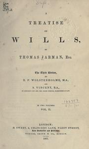 Cover of: A treatise on wills. by Thomas Jarman