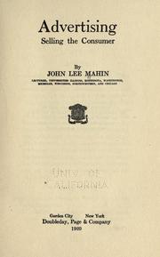 Cover of: Advertising by John Lee Mahin