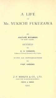 Cover of: A life of Mr. Yukichi Fukuzawa