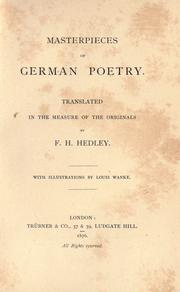 Masterpieces of German poetry by F. H. Hedley
