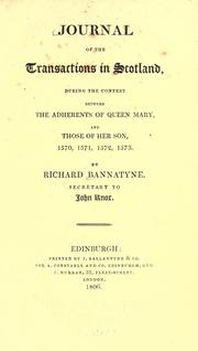 Cover of: Journal of the transactions in Scotland