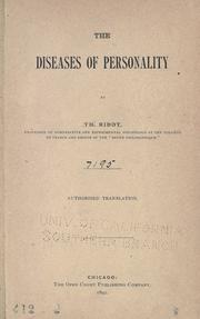 The Diseases of Personality by Théodule Armand Ribot