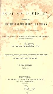 Cover of: A body of divinity by Thomas Ridgley