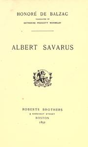 Cover of: Albert Savarus