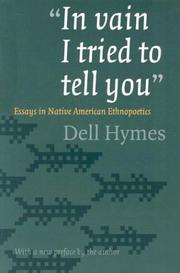 Cover of: "In vain I tried to tell you" by Dell Hymes