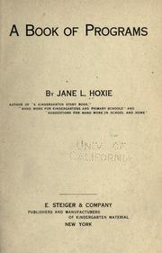 Cover of: A book of programs