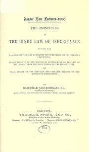 Cover of: 14e principles of the Hindu law of inheritance by Rajkumar Sarvadhikari