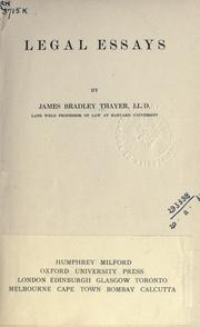 Cover of: Legal essays. by James Bradley Thayer