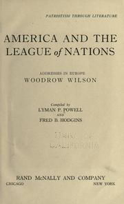 Cover of: America and the league of nations by Lyman P. Powell