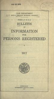 Cover of: Bulletin of information for persons registered.