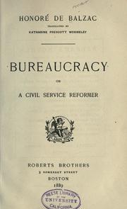 Cover of: Bureaucracy by Honoré de Balzac