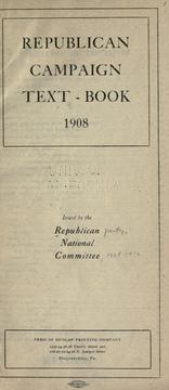 Cover of: Republican campaign text-book, 1908