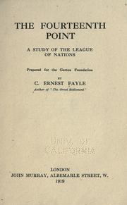 Cover of: The fourteenth point: a study of the League of Nations