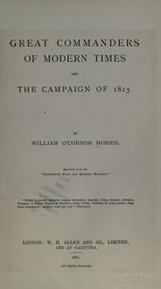 Cover of: Great commanders of modern times and The campaign of 1815.