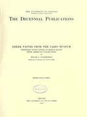 Cover of: Greek papyri from the Cairo Museum: together with papyri of Roman Egypt from American collections
