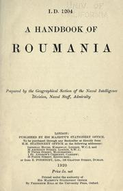 Cover of: A handbook of Roumania.