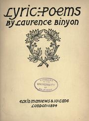 Lyric poems by Laurence Binyon