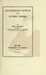 Cover of: Lollingdon Downs, and other poems by John Masefield