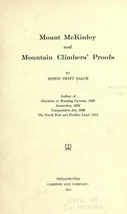 Cover of: Mount McKinley and mountain climbers' proofs