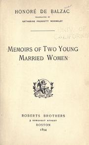 Cover of: Memoirs of two young married women