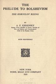 Cover of: The prelude to bolshevism by by A.F. Kerensky.