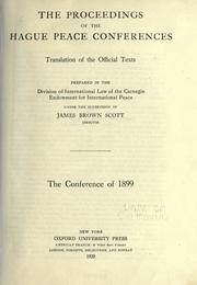 Cover of: The proceedings of the Hague Peace Conferences: translation of the original texts