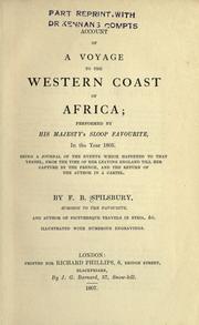 Cover of: Account of a voyage to the western coast of Africa: performed by His Majesty's sloop Favourite, in the year 1805 : being a journal of the events which happened to that vessel ...