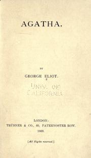 Cover of: Agatha. by George Eliot