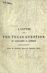 Cover of: letter on the Texas question