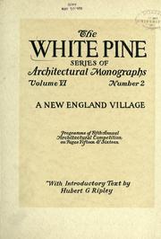 Cover of: An architectural monographs on A New England village