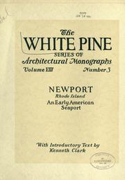 Cover of: architectural monograph on Newport, Rhode Island: an early American seaport