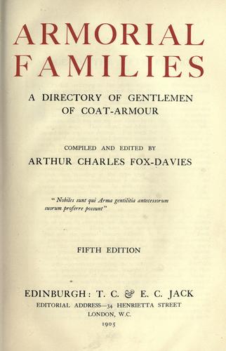 Armorial families by Arthur Charles Fox-Davies