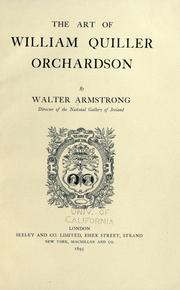 Cover of: art of William Quiller Orchardson