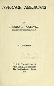 Cover of: Average Americans by Roosevelt, Theodore