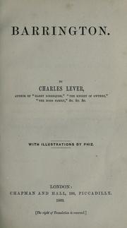 Cover of: Barrington by Charles James Lever