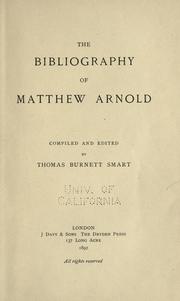 The bibliography of Matthew Arnold by Thomas Burnett Smart