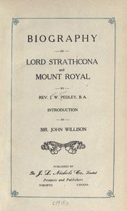 Cover of: Biography of Lord Strathcona and Mount Royal by James William Pedley