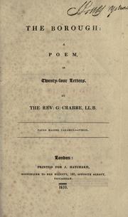Cover of: The borough: a poem, in twenty-four letters