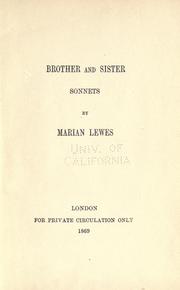 Cover of: Brother and sister: sonnets